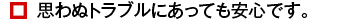 思わぬトラブルにあっても安心です