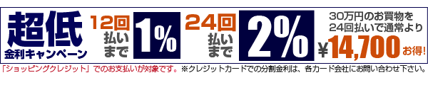 ショッピングローン超低金利実施中！