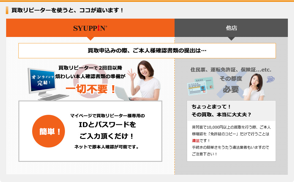 買取リピーターを使うと、ココ違います！