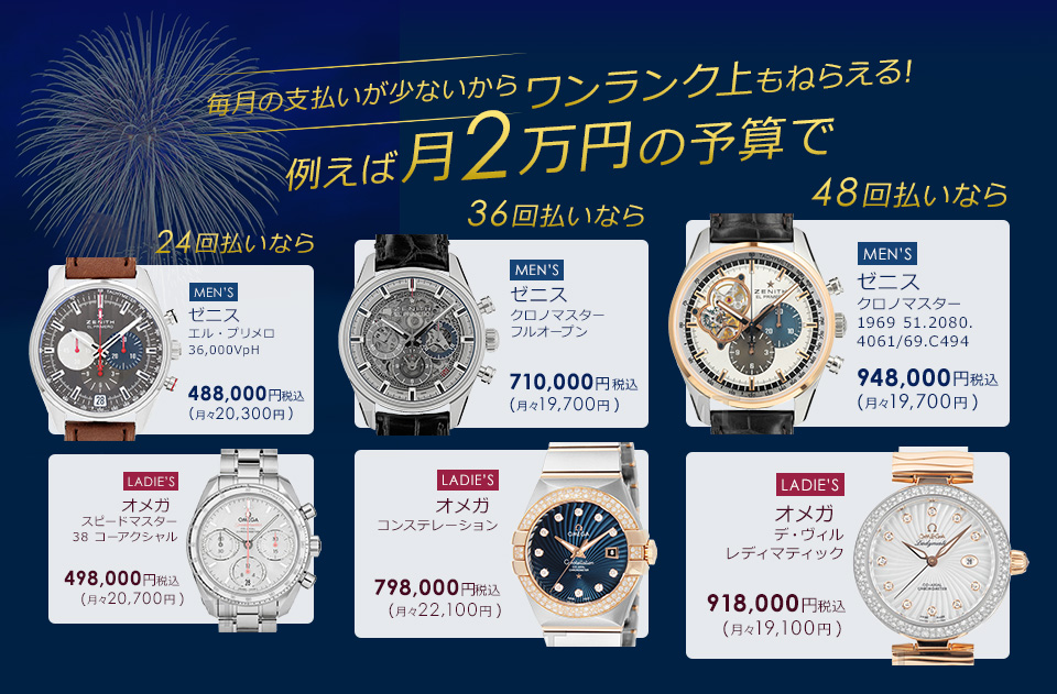 月2万円の予算から買える。毎月の支払いが少ないからワンランク上もねらえる!