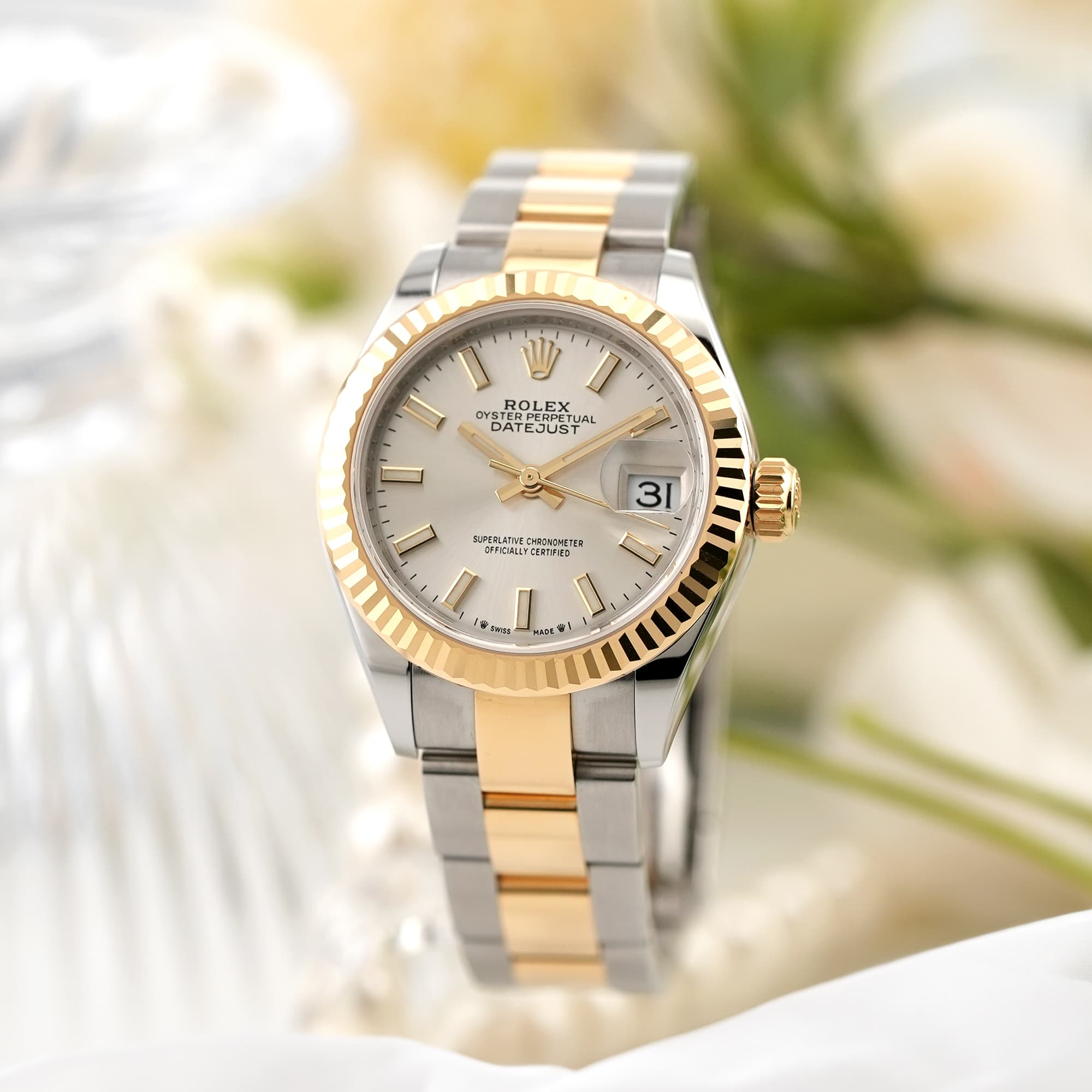 デイトジャスト　28mm シルバー×ゴールド 未使用)ROLEX ロレックス デイトジャスト 28 279173 シルバー（商品ID