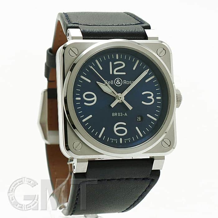 新品)BELL & ROSS ベル&ロス BR 03 ブルースティール BR03A-BLU-ST/SCA