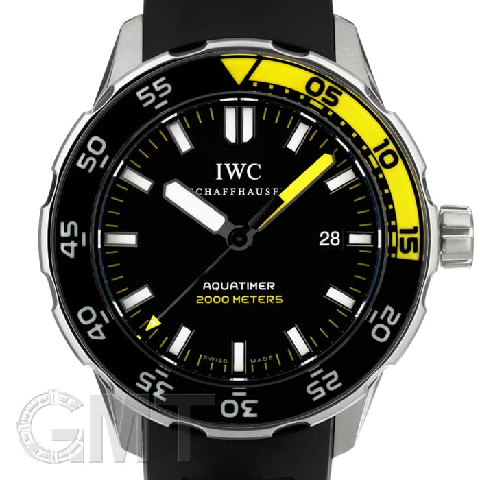 IWC インターナショナルウォッチカンパニー アクアタイマー IW356802 デイト 黒 ブラック SS ステンレス 純正ベルト 純正尾錠 メンズ  自動巻き【6ヶ月保証】【腕時計】【中古】 中古)IWC インターナショナルウォッチカンパニー アクアタイマー