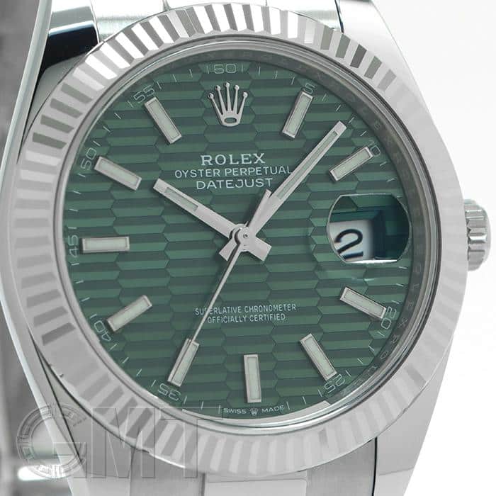 中古)ROLEX ロレックス デイトジャスト 41 126334 ミントグリーン