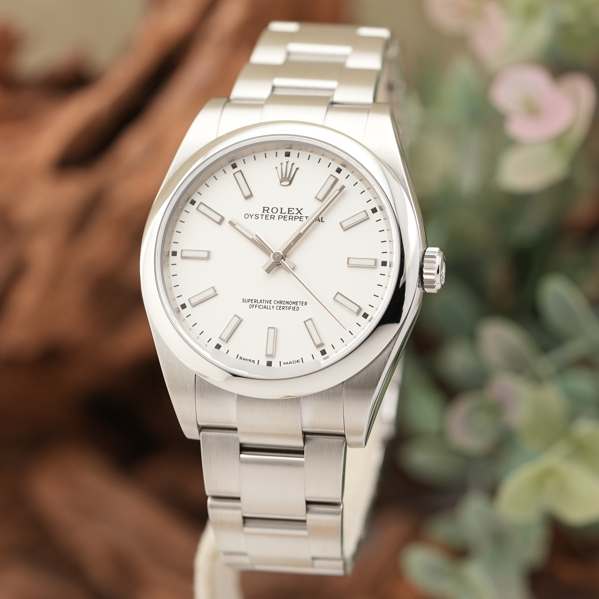 ふなオイスターホワイトM、まとめ割 中古)ROLEX ロレックス オイスターパーペチュアル 39 114300 ホワイト