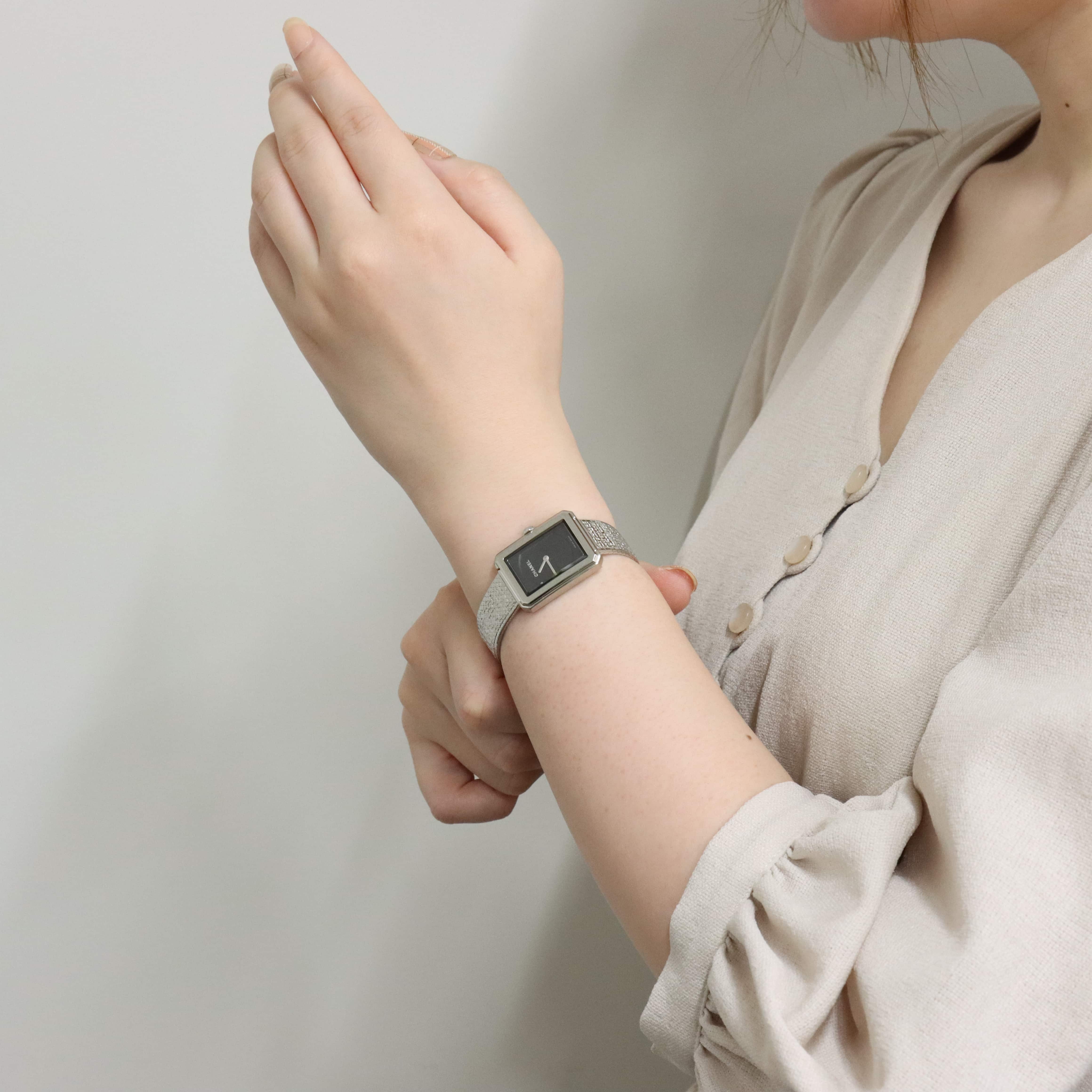 新品)CHANEL シャネル ボーイフレンド ツイード 21.5mm H4876（商品