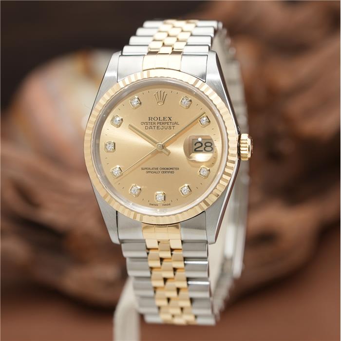 中古)ROLEX ロレックス デイトジャスト 16233G シャンパン P番（商品ID