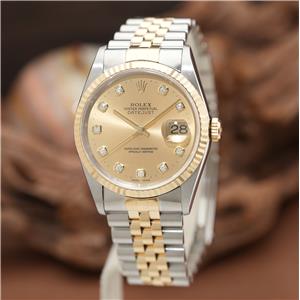中古)ROLEX ロレックス デイトジャスト 16233G シャンパン P番（商品ID