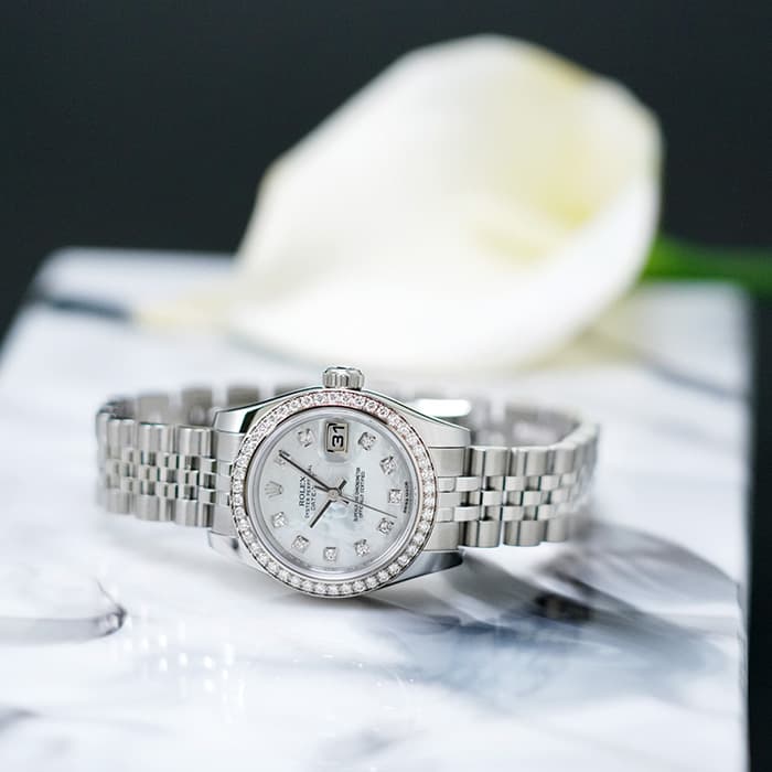 中古)ROLEX ロレックス デイトジャスト 179384NG ホワイトMOP