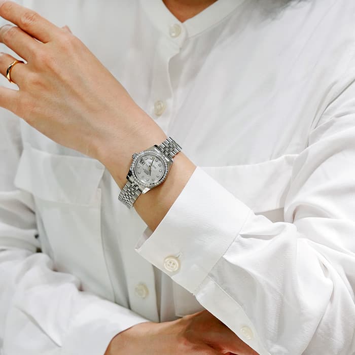 中古)ROLEX ロレックス デイトジャスト 179384NG ホワイトMOP