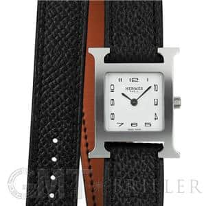 HERMES エルメス Hウォッチ 036716WW00 Hウォッチ ドゥブルトゥール SS ブラック メイン