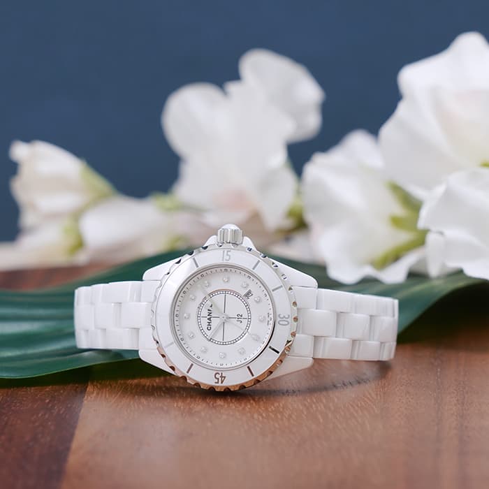 CHANEL ホワイトセラミック アナログ時計 新品)CHANEL シャネル J12 H1628 ホワイトセラミック レディース 33mm