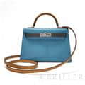 HERMES エルメス ケリー ミニケリー2 トリコロール エプソン ブルージーン×エコルセ×ナチュラルサブレ シルバー金具