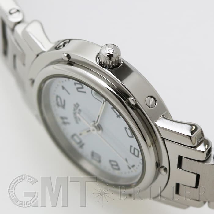 中古)HERMES エルメス クリッパー CL4.210 ホワイト SS ブレス（商品ID