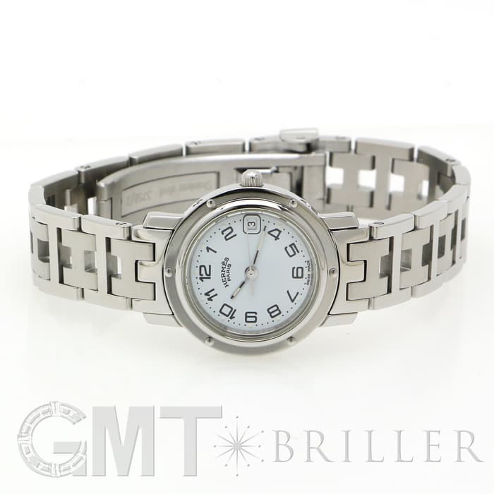 中古)HERMES エルメス クリッパー CL4.210 ホワイト SS ブレス（商品ID