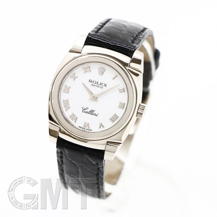 ロレックス チェリーニ・チェリニウム用 黒クロコレザーベルト 未使用 新品)ROLEX ロレックス チェリーニ チェステロ 白ローマ 黒クロコ 26mm