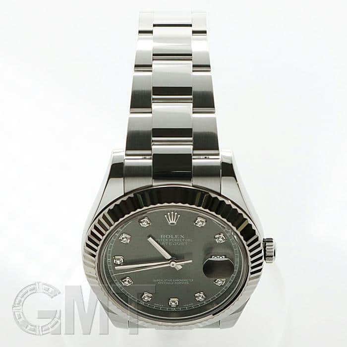 中古)ROLEX ロレックス デイトジャスト II 116334G 10Pダイヤ ダーク