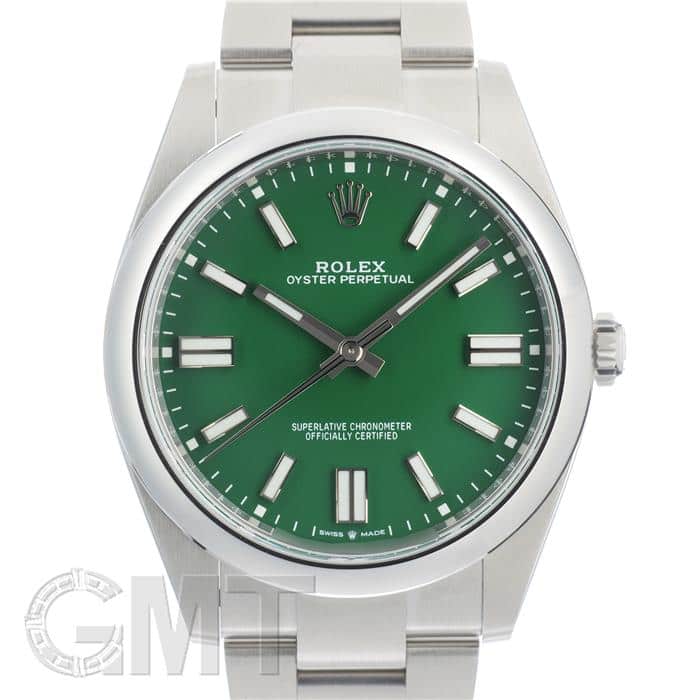 中古)ROLEX ロレックス オイスターパーペチュアル 41 124300 グリーン