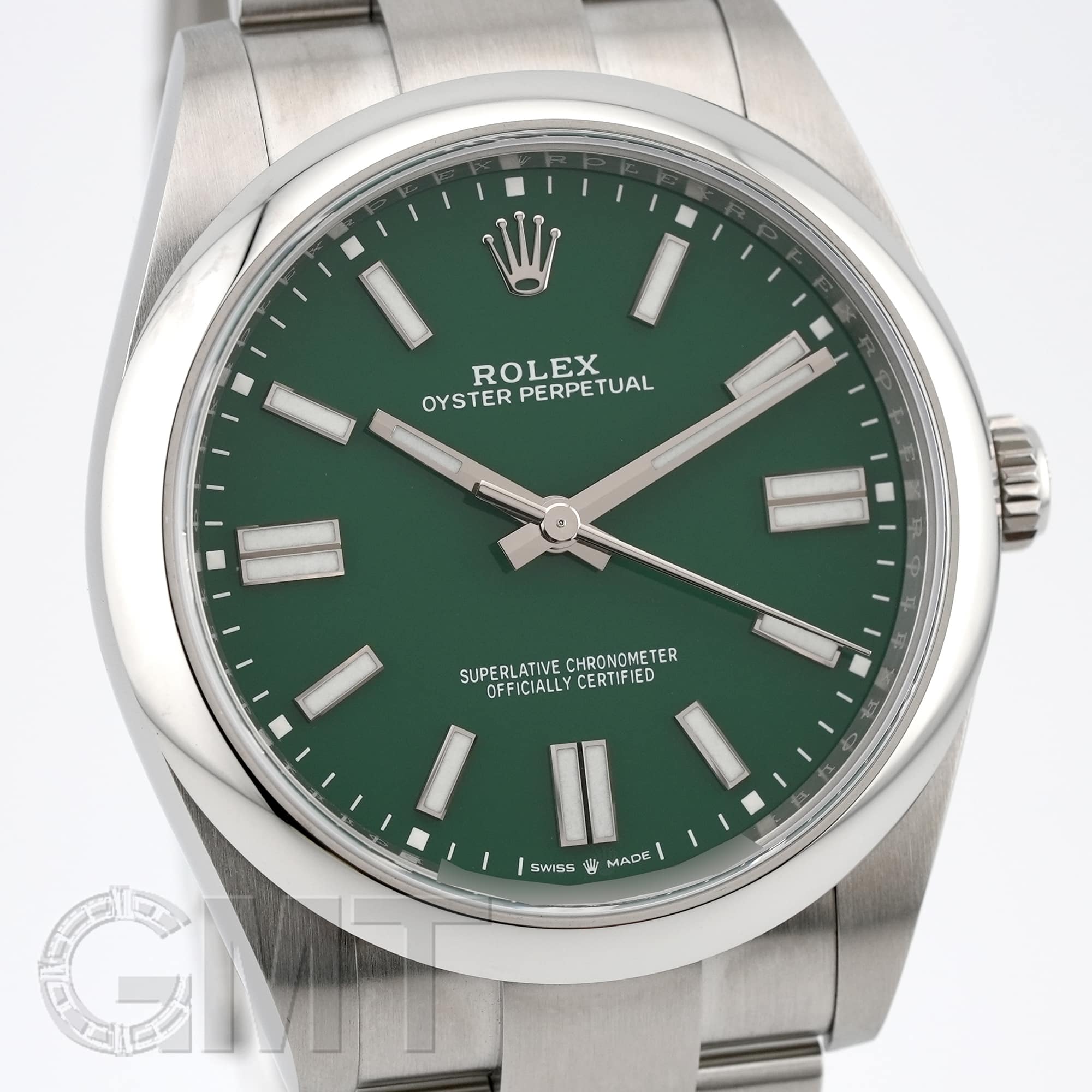 中古)ROLEX ロレックス オイスターパーペチュアル 41 124300 グリーン