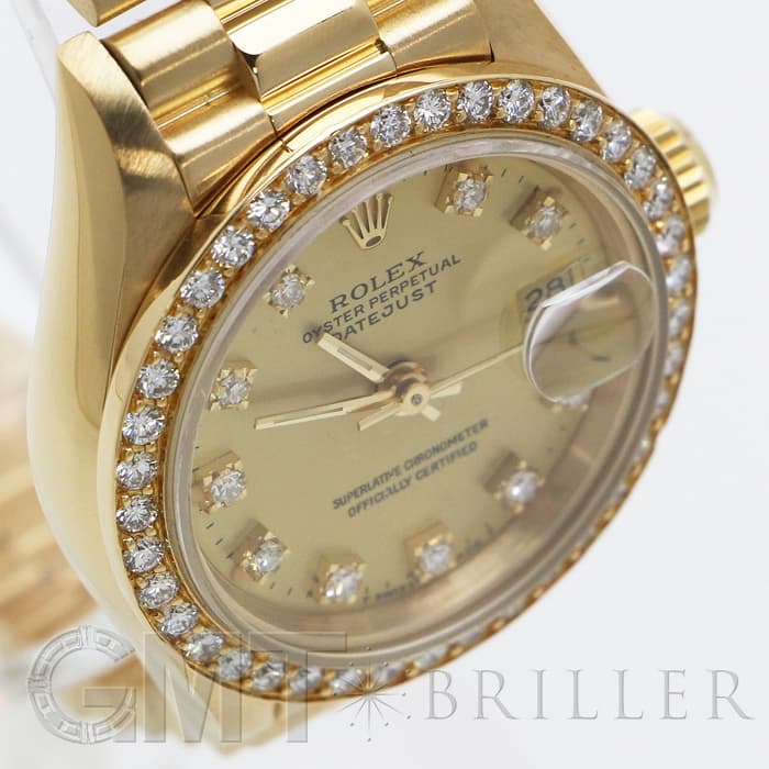 中古)ROLEX ロレックス デイトジャスト 69138G シャンパン ベゼル/10P