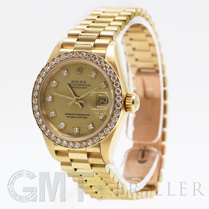 中古)ROLEX ロレックス デイトジャスト 69138G シャンパン ベゼル/10P