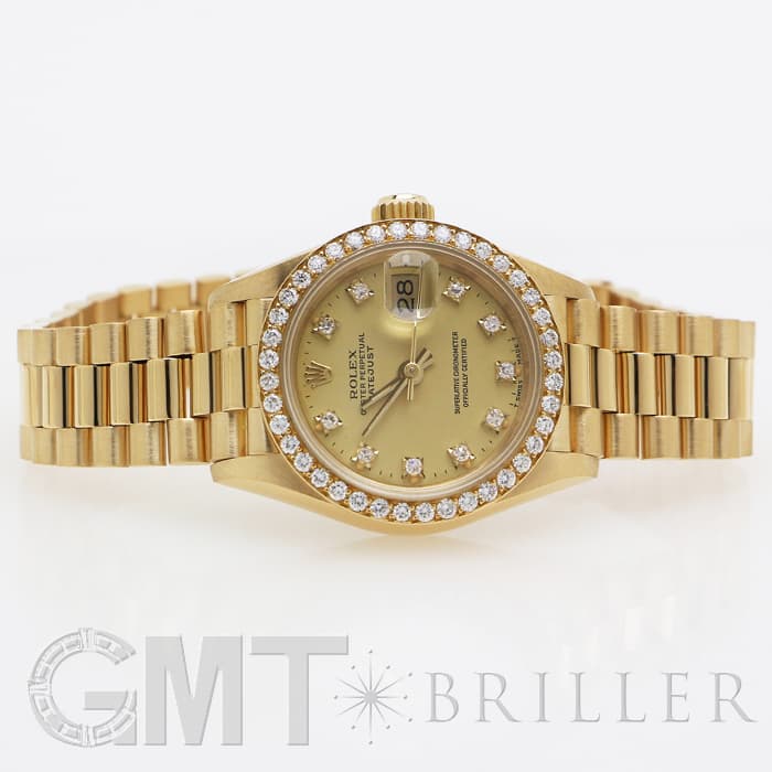 中古)ROLEX ロレックス デイトジャスト 69138G シャンパン ベゼル/10P