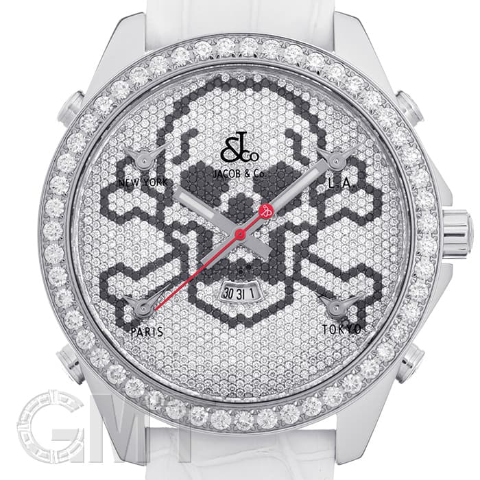 中古)JACOB & Co. ジェイコブ ファイブタイムゾーン JC-SKULLD（商品ID