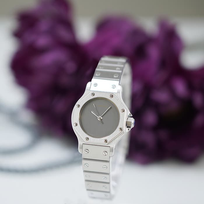 中古)CARTIER カルティエ サントス オクタゴン グレー（商品ID