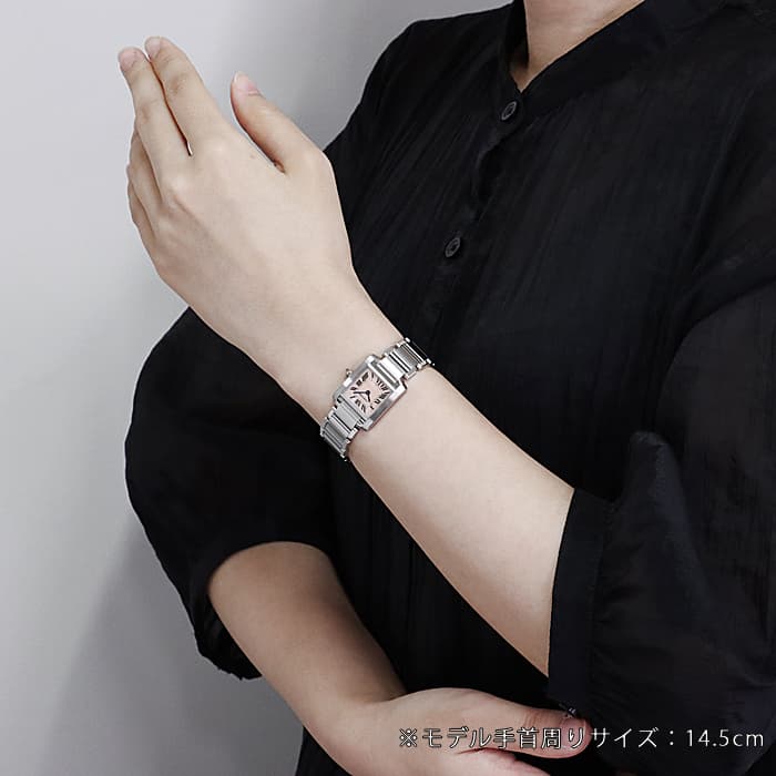 中古)CARTIER カルティエ タンク フランセーズ SM W51028Q3 ピンク 