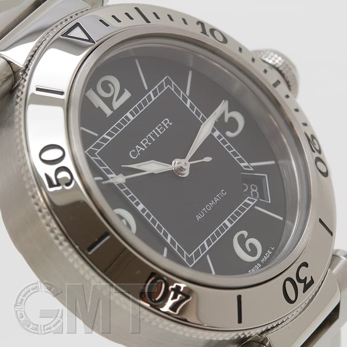 中古)CARTIER カルティエ パシャ シータイマー W31077M7 ブラック