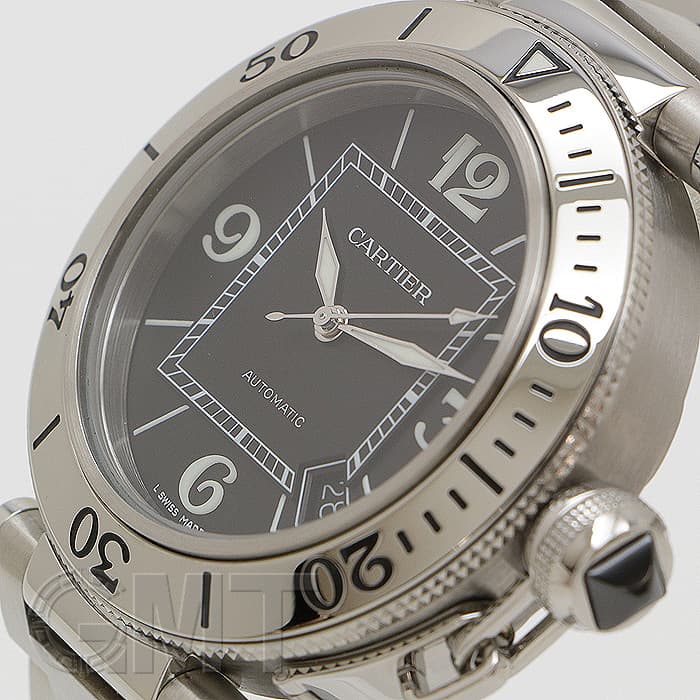 中古)CARTIER カルティエ パシャ シータイマー W31077M7 ブラック