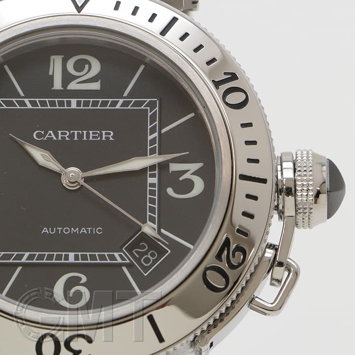 中古)CARTIER カルティエ パシャ シータイマー W31077M7 ブラック