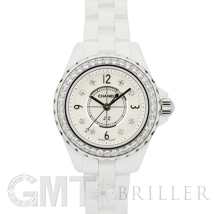 新品)CHANEL シャネル J12 H2572 ホワイトセラミック ベゼルダイヤ MOP