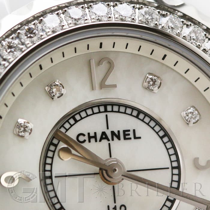 新品)CHANEL シャネル J12 H2572 ホワイトセラミック ベゼルダイヤ MOP