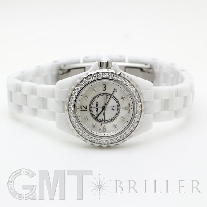 新品)CHANEL シャネル J12 H2572 ホワイトセラミック ベゼルダイヤ MOP