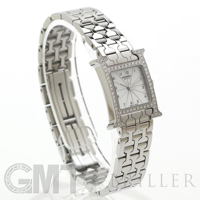 中古)HERMES エルメス Hウォッチ ミニ HH1.130 WHMOP ダイヤベゼル