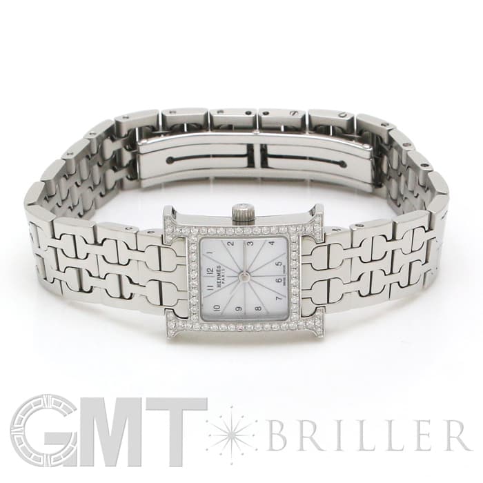 中古)HERMES エルメス Hウォッチ ミニ HH1.130 WHMOP ダイヤベゼル