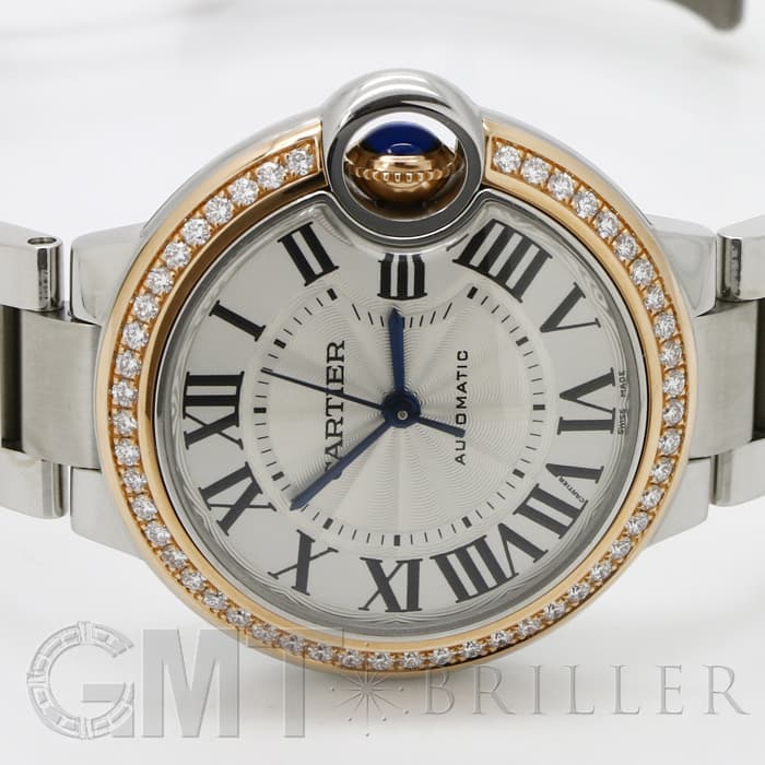 Cartier バロンブルー ゴールド/シルバー 新品)CARTIER カルティエ バロンブルー シルバー 40mm PG 革