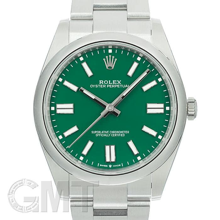 中古)ROLEX ロレックス オイスターパーペチュアル 41 124300 グリーン