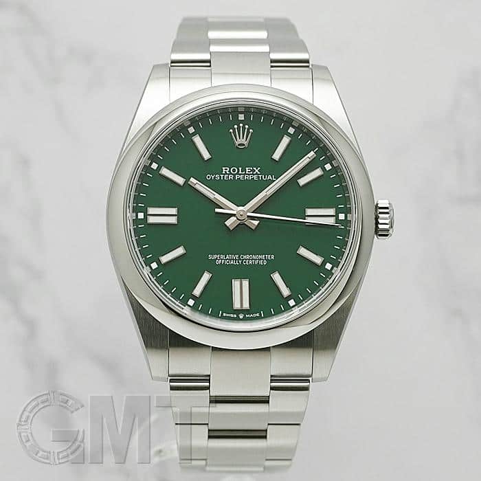 中古)ROLEX ロレックス オイスターパーペチュアル 41 124300 グリーン