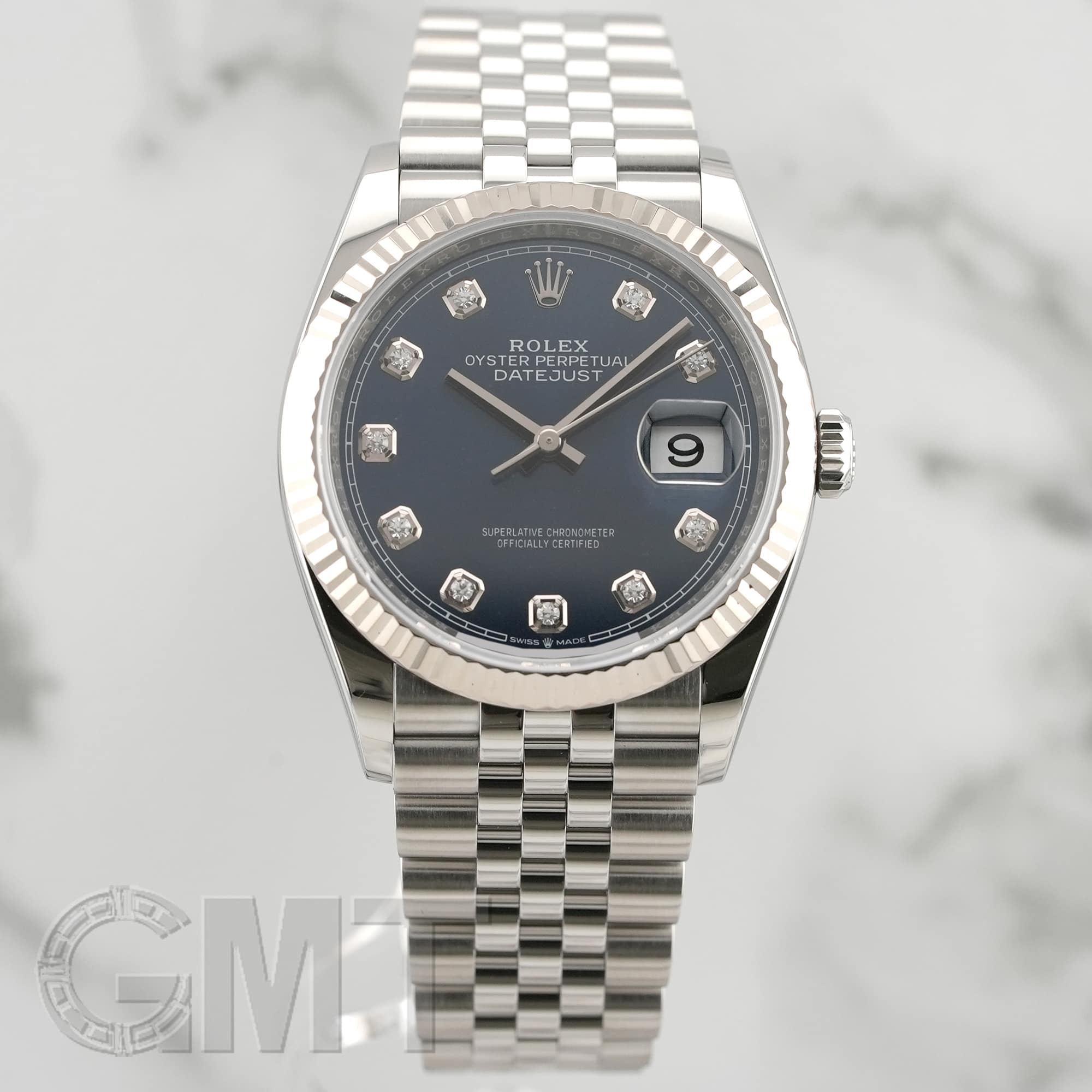 中古)ROLEX ロレックス デイトジャスト 36 126234G ブルー 10Pダイヤ