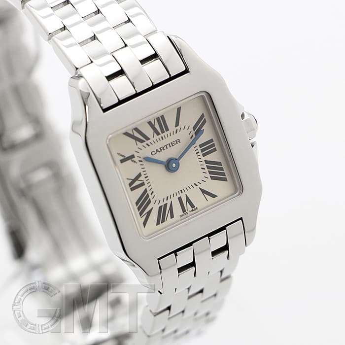 カルティエ Cartier サントス ドゥモワゼル SM W25064Z5 ホワイト ステンレススチール クオーツ レディース 腕時計 中古)CARTIER カルティエ サントス ドゥモワゼル SM W25064Z5（商品ID