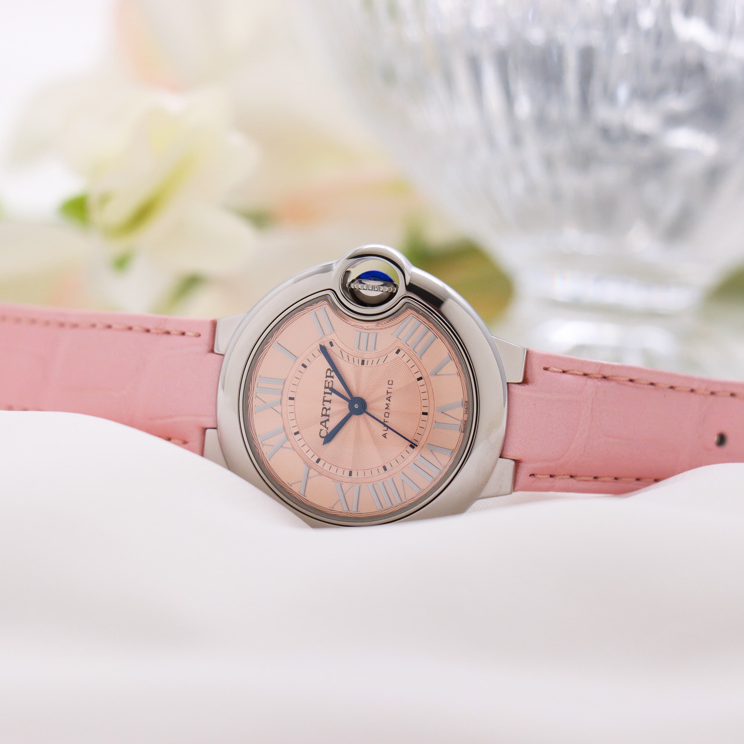 こゆき【新品】カルティエ バロンブラン26㎜用 純正 ベルト パールピンク こゆき【新品】カルティエ バロンブラン26㎜用 純正 ベルト パール
