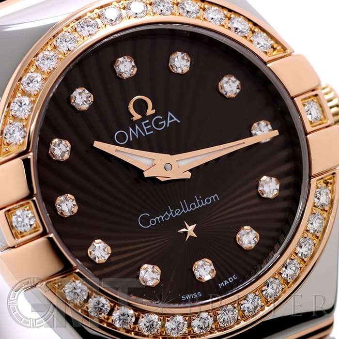 中古 オメガ OMEGA 123.25.24.60.63.001 ブラウン /ダイヤモンド レディース 腕時計 OMEGA - 中古 オメガ OMEGA 123.25.24.60.63.001 ブラウン