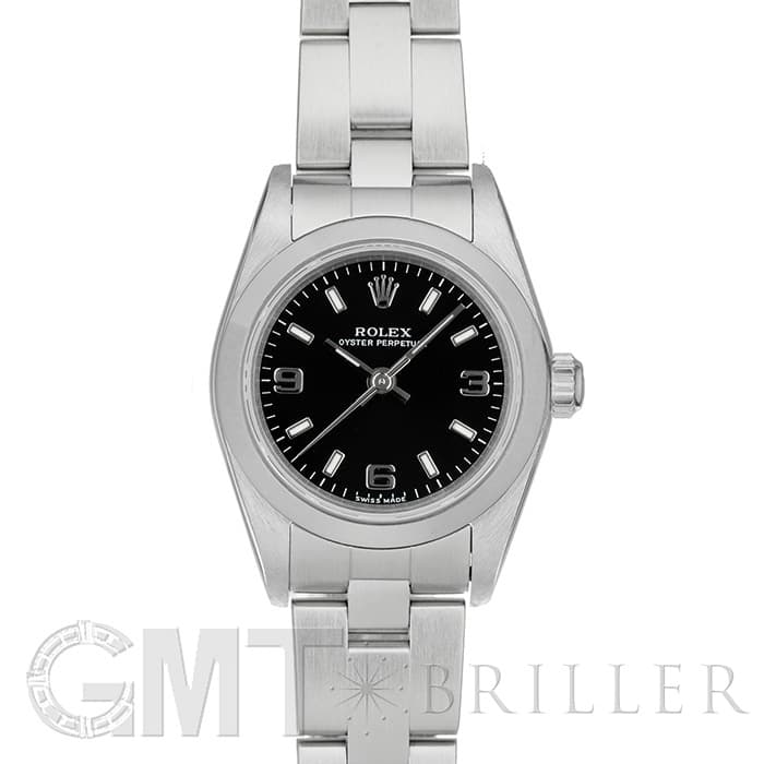 ロレックス ROLEX オイスターパーペチュアル 76080 ブラック ステンレススチール 自動巻き レディース 腕時計 中古)ROLEX ロレックス オイスターパーペチュアル 76080 ブラック