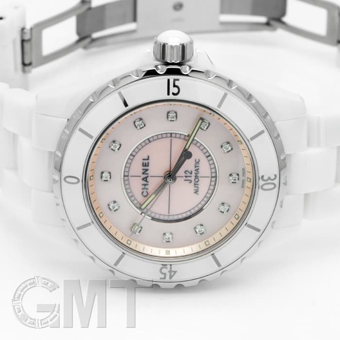 新品)CHANEL シャネル J12 ピンクシェル 12Pダイヤ 38mm H5514【世界
