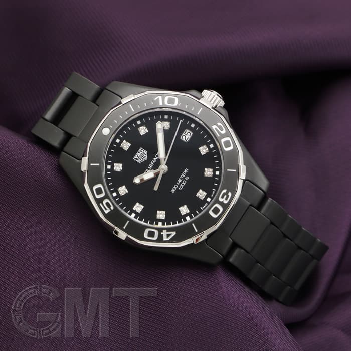 タグホイヤー アクアレーサー 腕時計 時計 セラミック WAY1397 クオーツ レディース 1年保証 TAG HEUER  中古 TAG Heuer - タグホイヤー アクアレーサー 腕時計 時計 セラミック