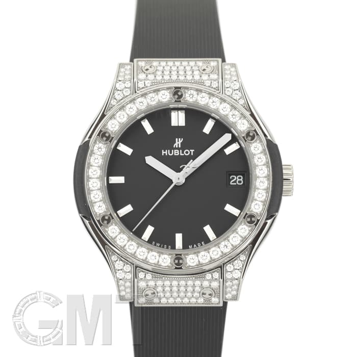 ウブロ クラシック フュージョン チタニウム パヴェ 581.NX.1171.RX.1704 クオーツ チタン レディース HUBLOT 【中古】 【時計】 新品)HUBLOT ウブロ クラシック フュージョン チタニウム ダイヤモンド