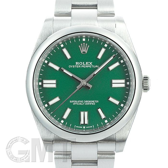 中古)ROLEX ロレックス オイスターパーペチュアル 41 124300 グリーン