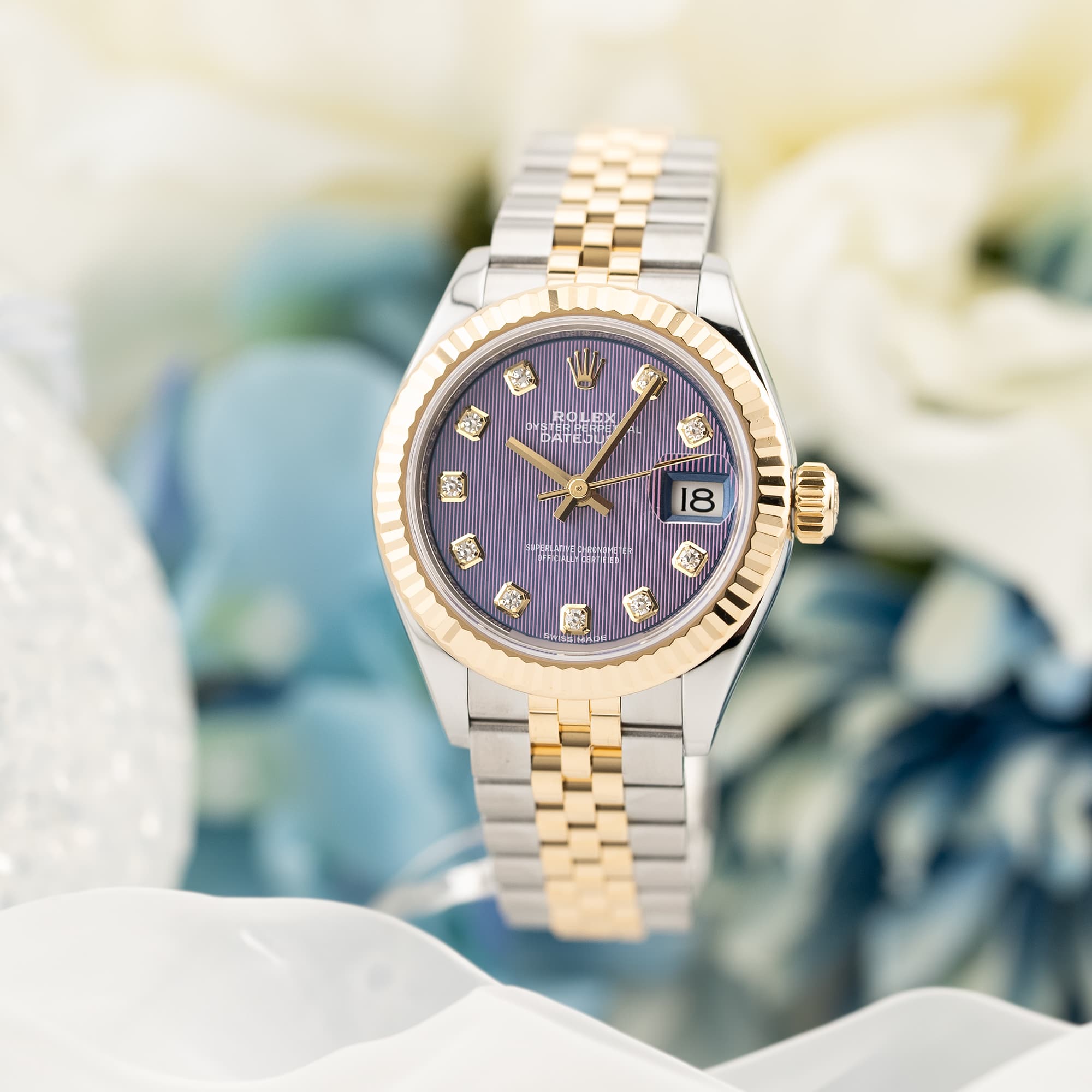 中古 ロレックス ROLEX 279173G ランダムシリアル ラベンダータペストリー /ダイヤモンド レディース 腕時計 ロレックス レディ デイトジャスト 28 279173G ラベンダータペストリー